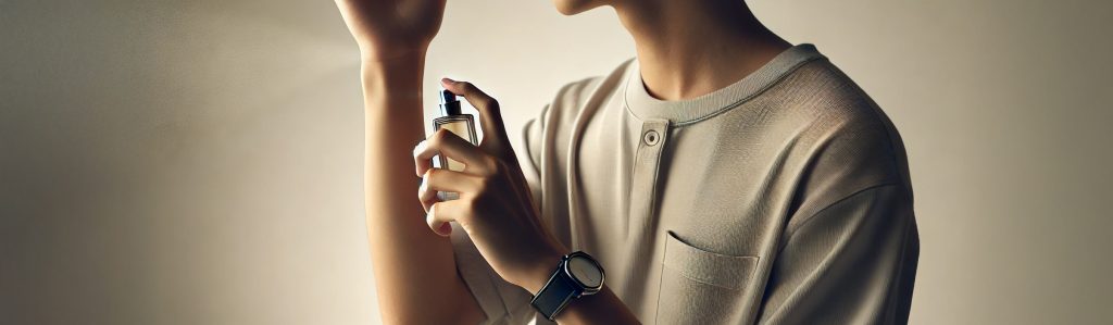 香水を手首につける